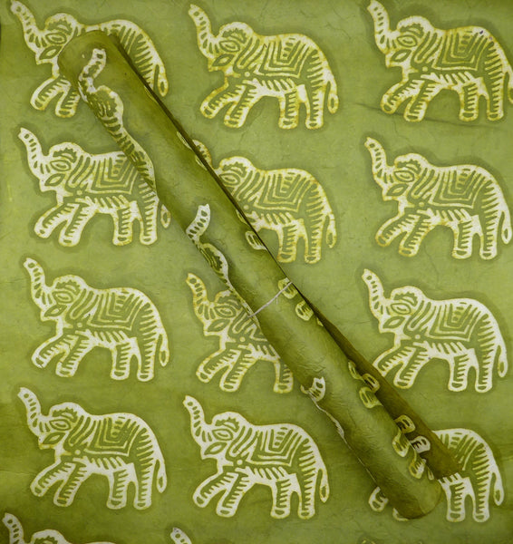 Elephant Batik Lokta Paper; Handmade in the Himalayas, Tree Free & Sustainable