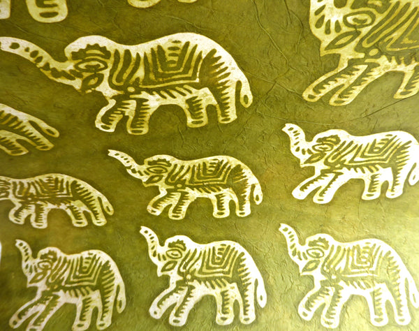 Elephant Batik Lokta Paper; Handmade in the Himalayas, Tree Free & Sustainable