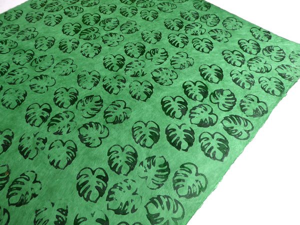 Monstera Batik Lokta Paper; Handmade in the Himalayas, Tree Free & Sustainable