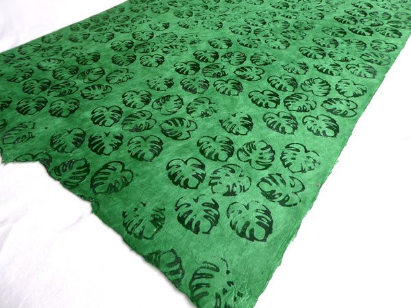 Monstera Batik Lokta Paper; Handmade in the Himalayas, Tree Free & Sustainable