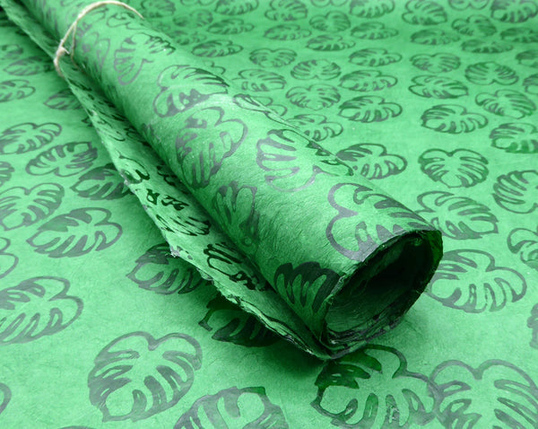 Monstera Batik Lokta Paper; Handmade in the Himalayas, Tree Free & Sustainable