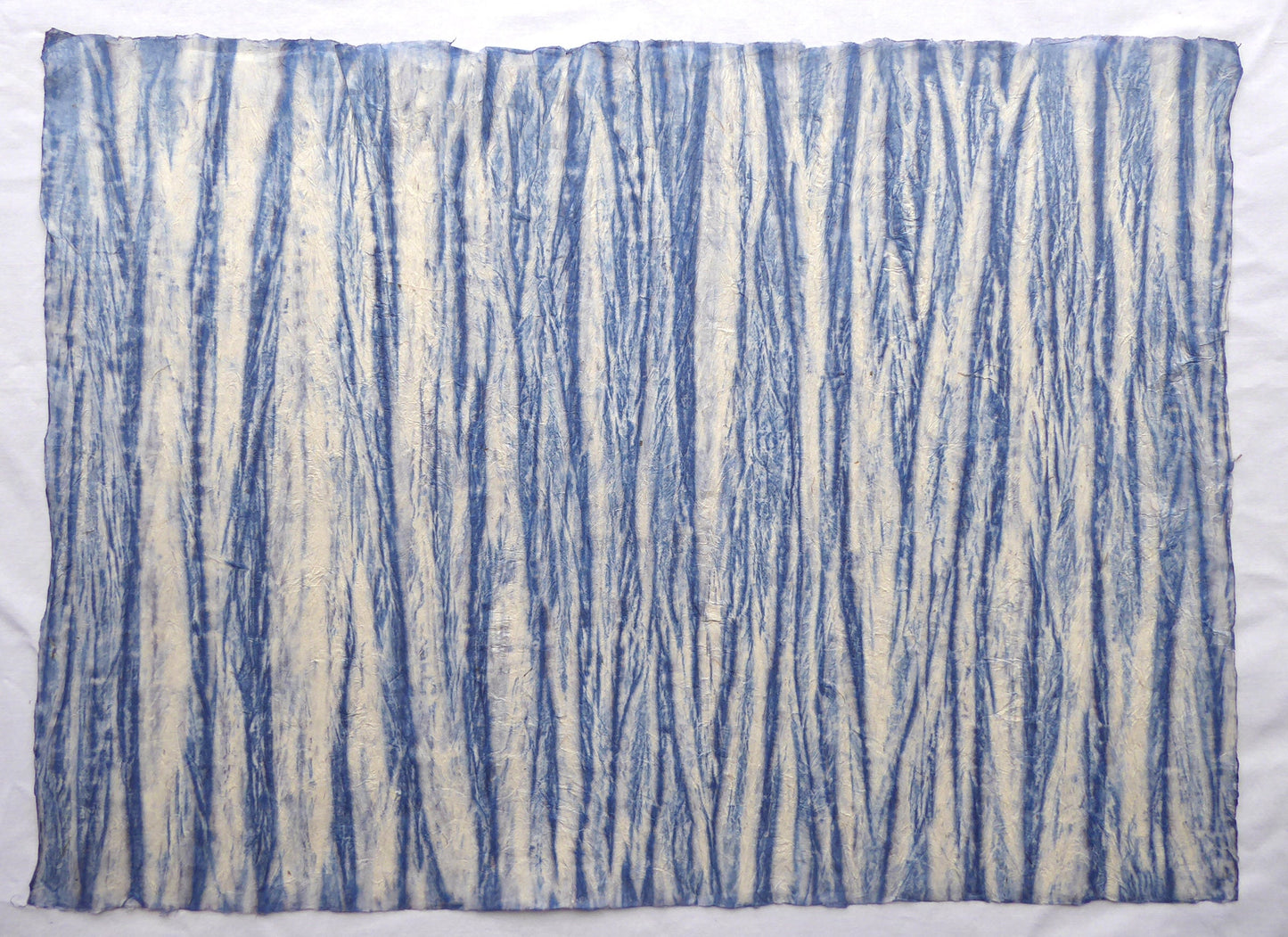 Crushed Blue Vegetable Dyed Lokta Paper Handmade in the Himalayas. Tree Free & Sustainable