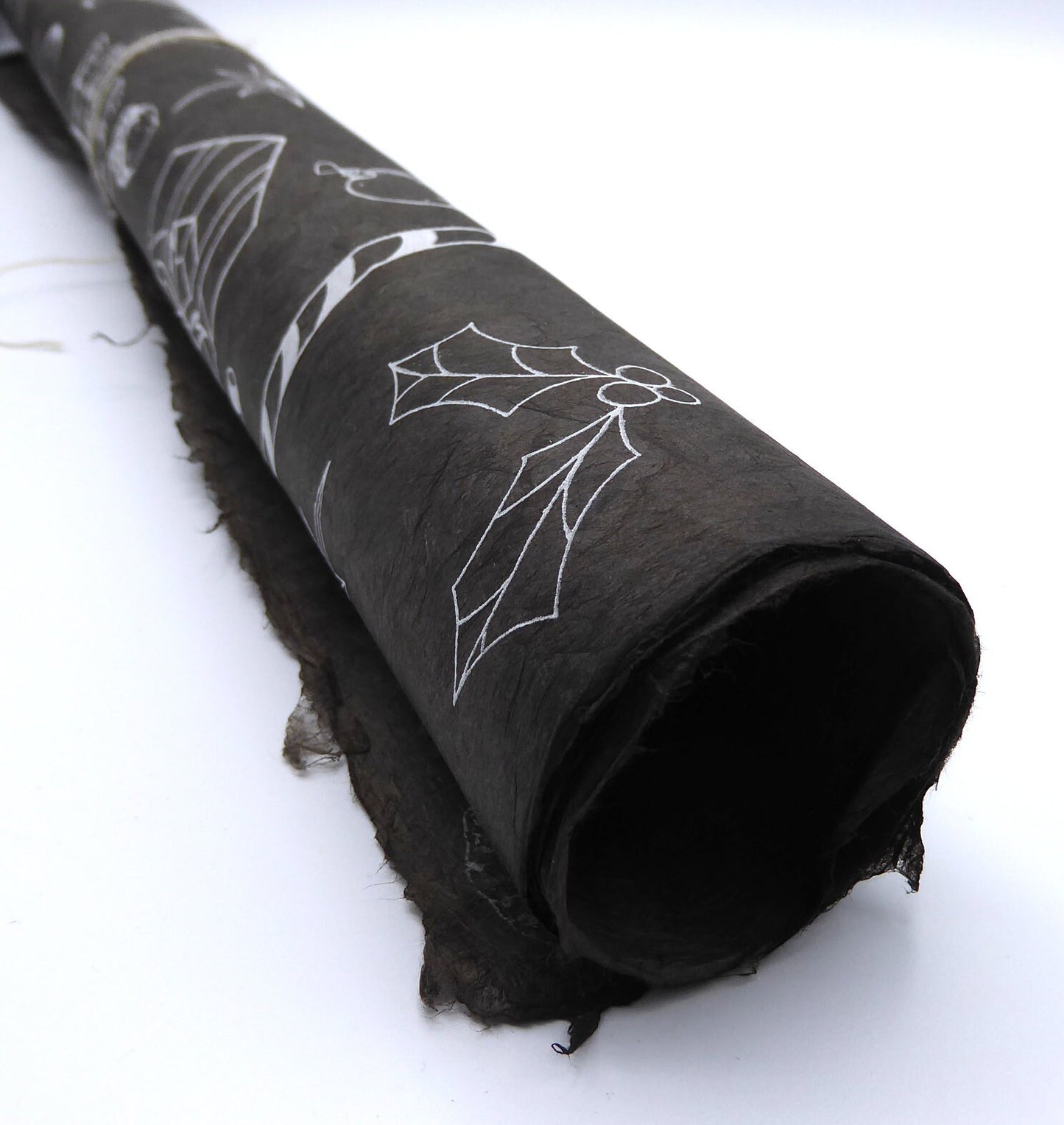 Christmas Decorations Lokta Paper, Handmade in the Himalayas; Black