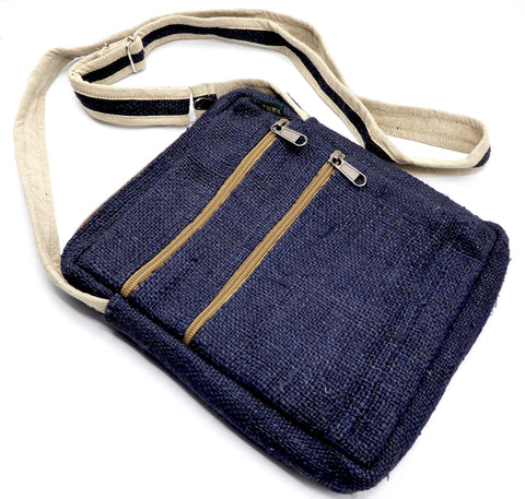 Wild Nepali Hemp 'Tenzing' Crossbody Bag (Dark Indigo)