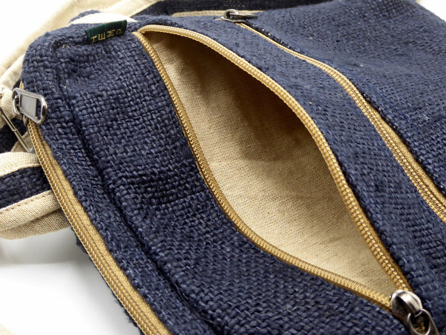 Wild Nepali Hemp 'Tenzing' Crossbody Bag (Dark Indigo)