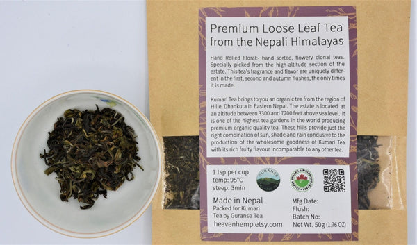 Black Tea - Hand Rolled Floral. Premium Loose Leaf Organic Tea from the Nepali Himalayas