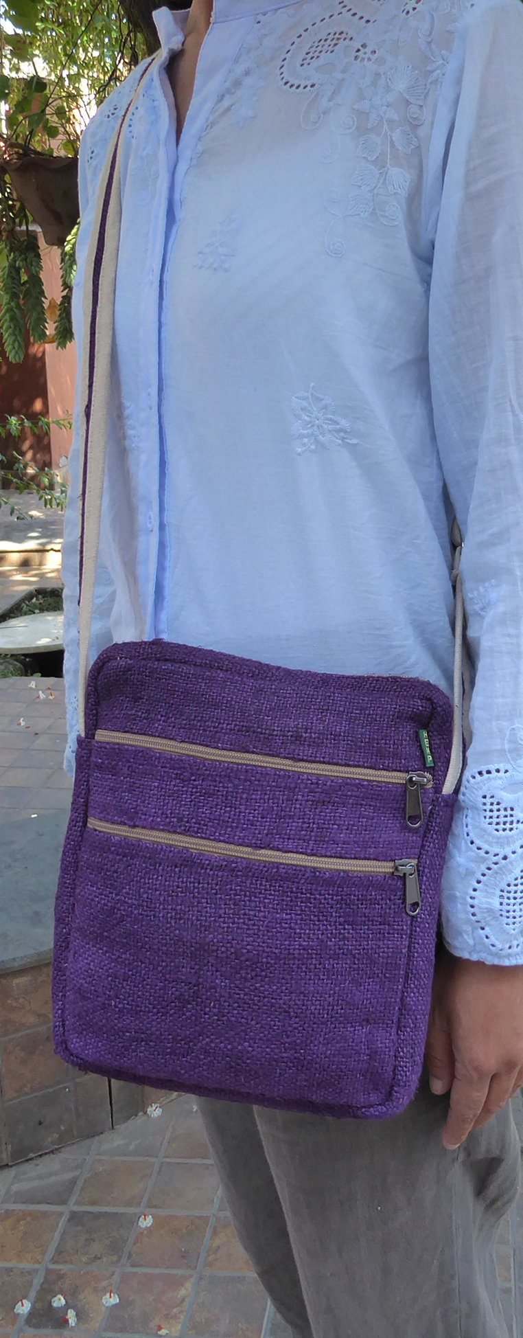 Wild Nepali Hemp 'Tenzing' Crossbody Bag  (Purple)