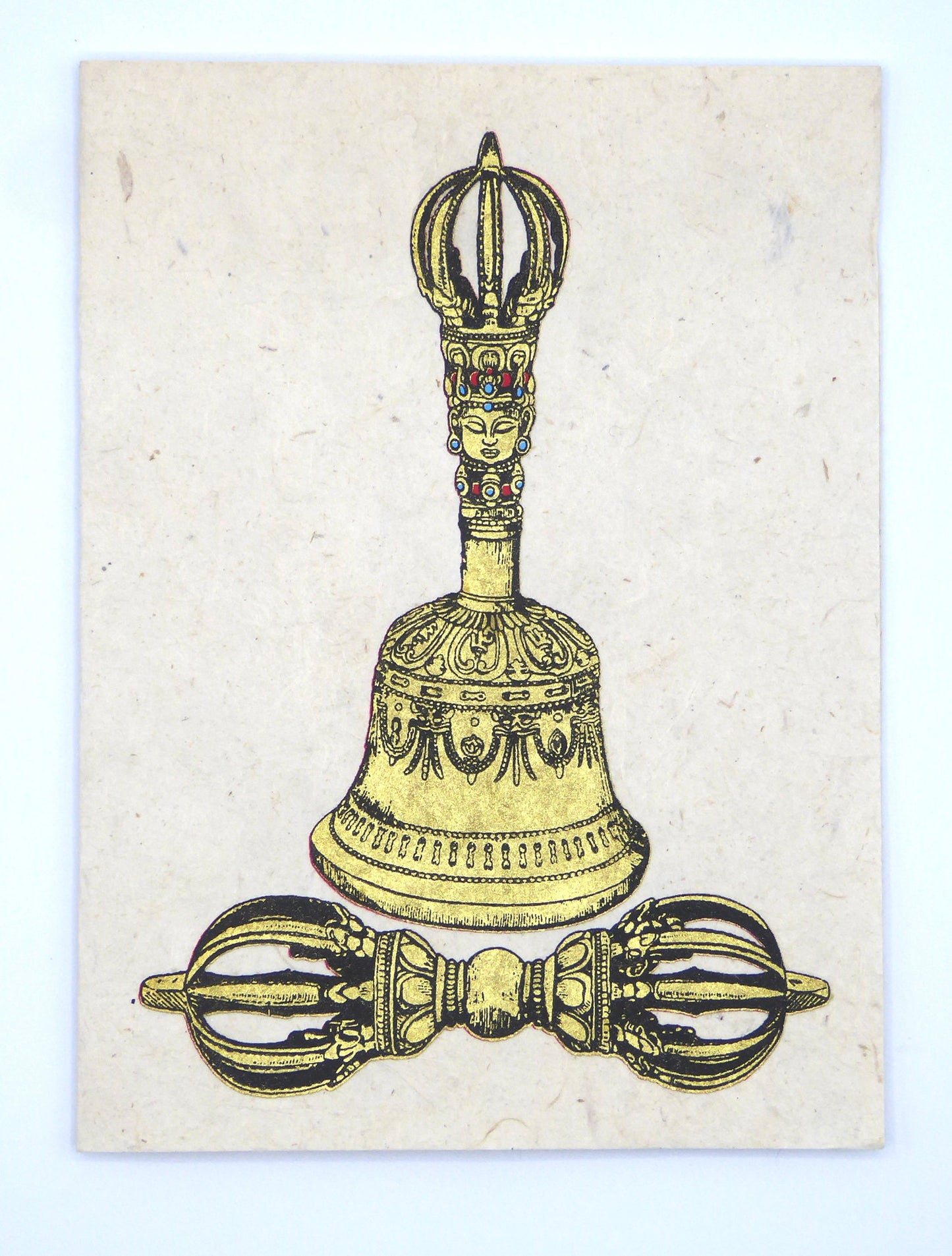 Handmade Lokta Card, Ghanti & Vajra