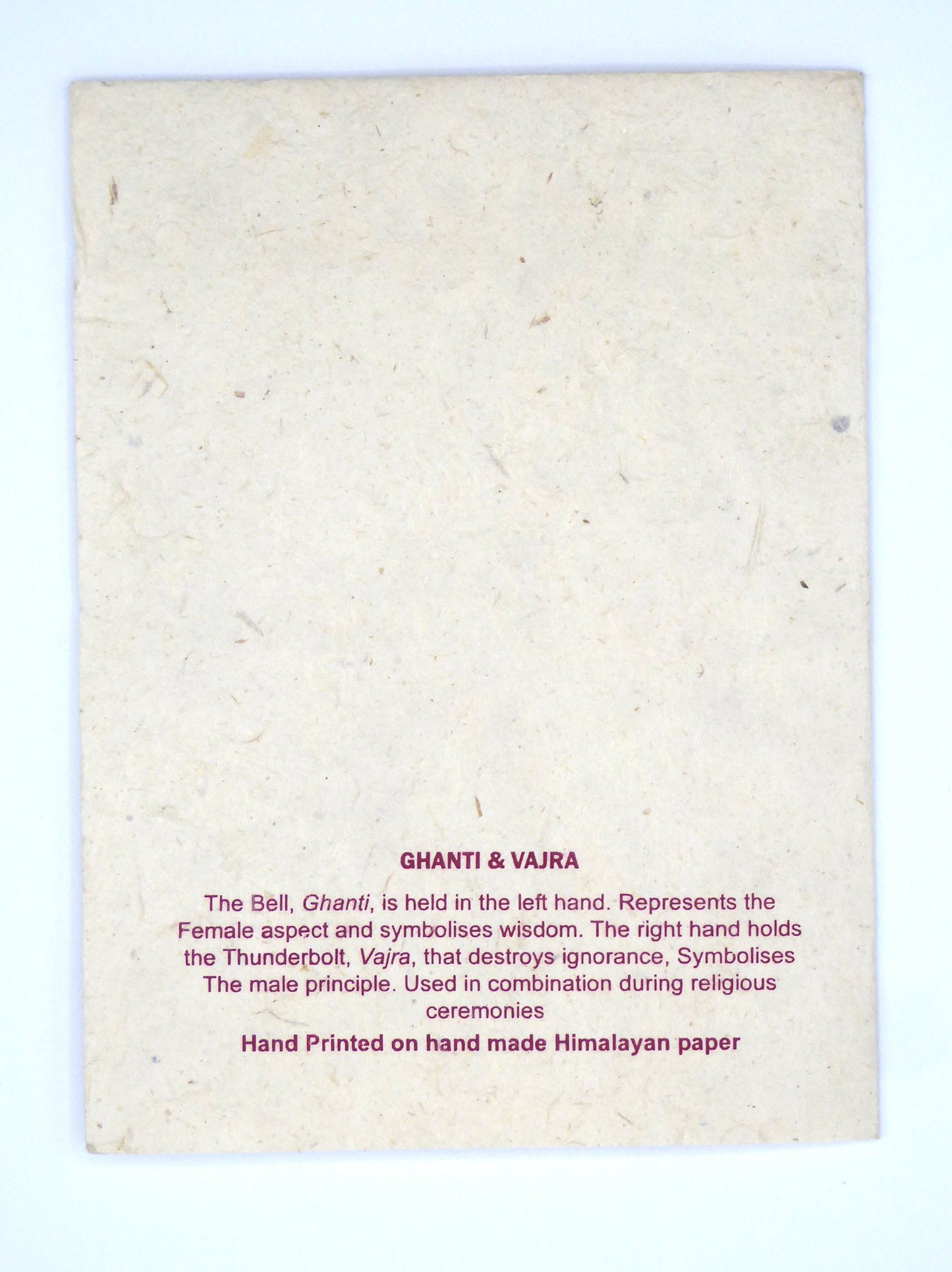 Handmade Lokta Card, Ghanti & Vajra