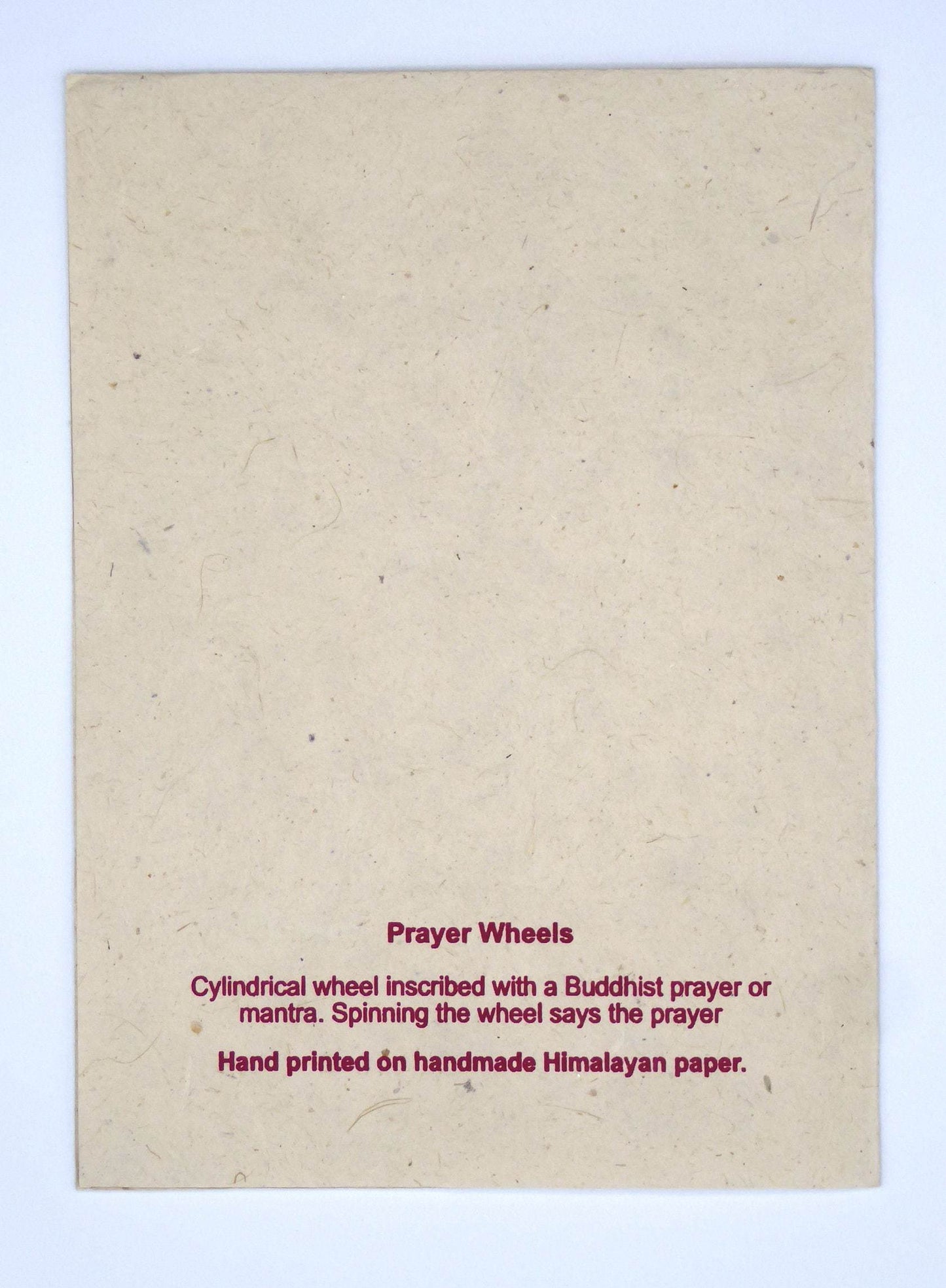 Handmade Lokta Greeting Card, Prayer Wheel