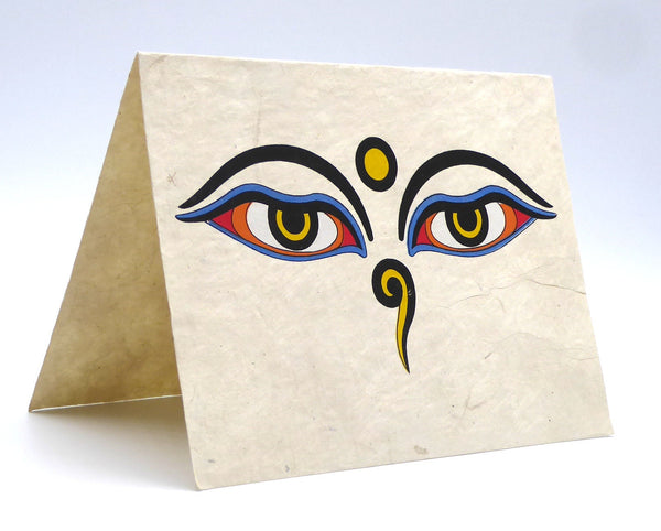 Handmade Lokta Card, 'Buddha's Eyes'