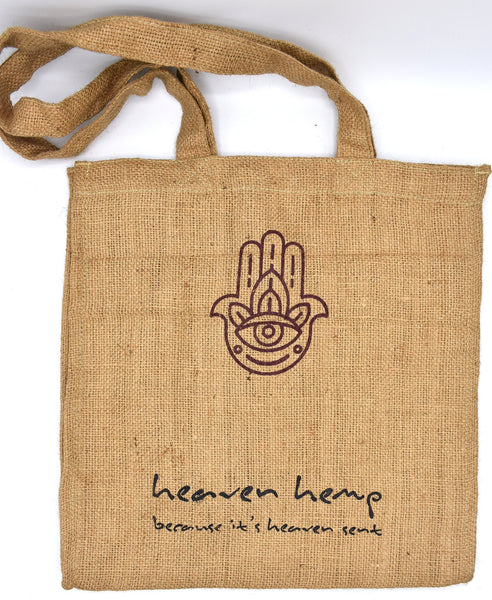 100% Jute Tote Bag, Handprinted