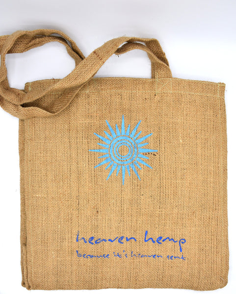 100% Jute Tote Bag, Handprinted