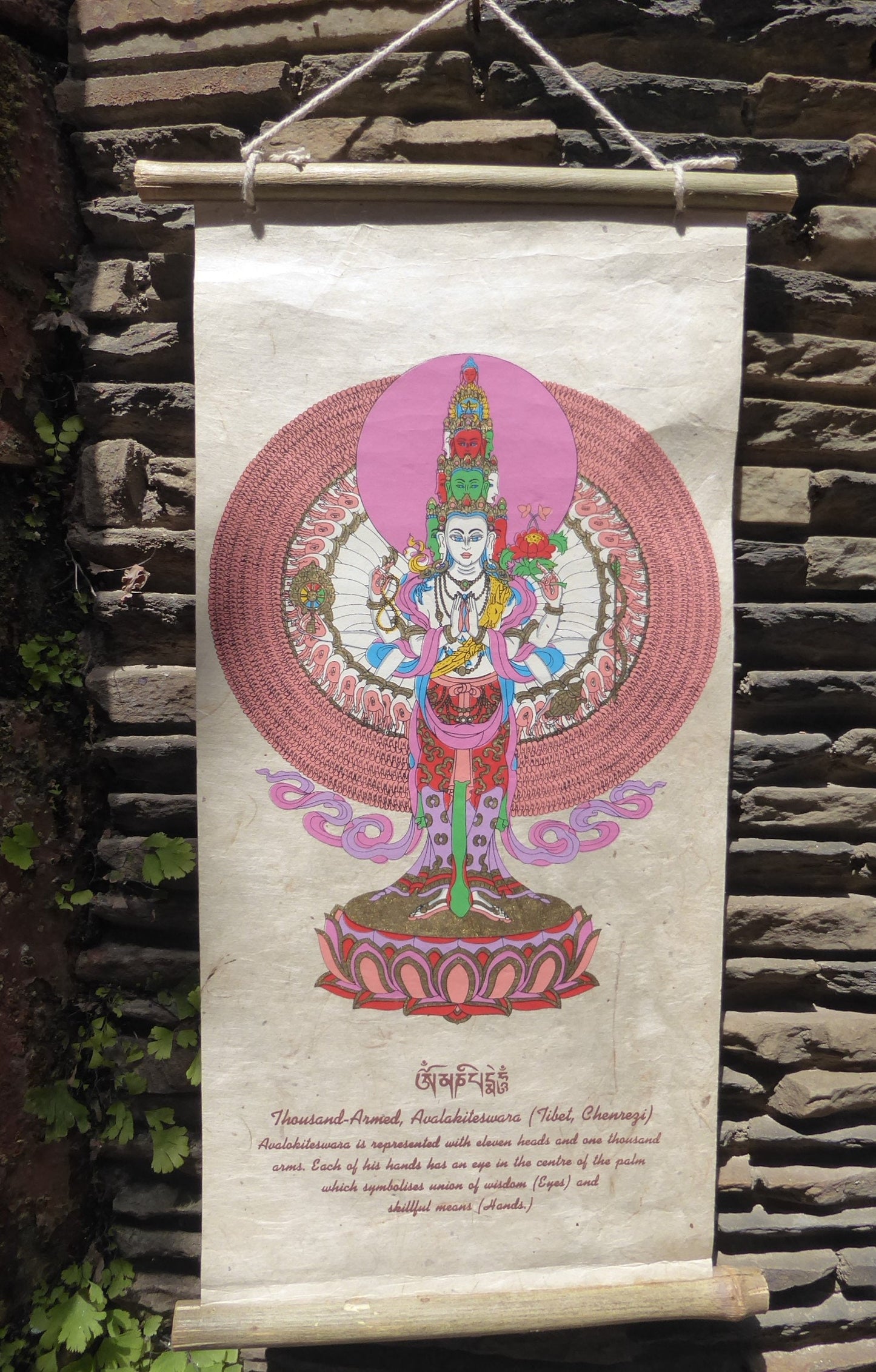 Tibetan Buddhism Wall Hanging, Thousand Armed Avalakiteswara