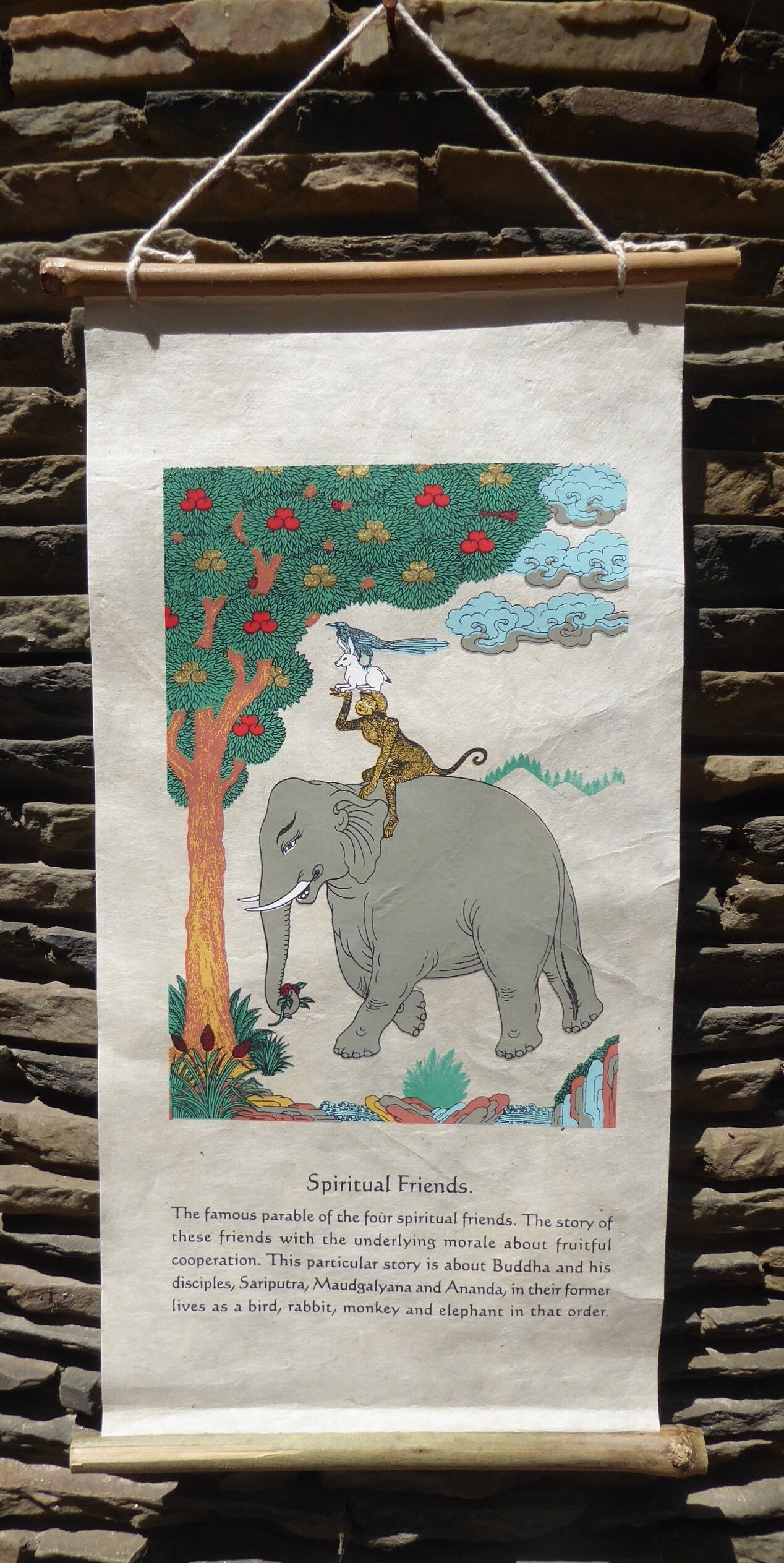 Tibetan Buddhism Wall Hanging 'Spiritual Friends'