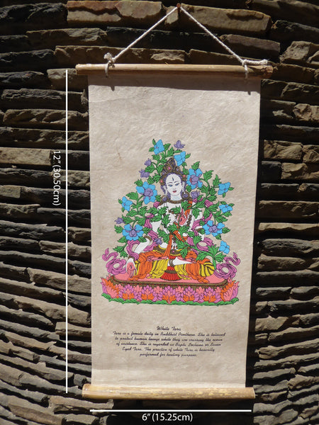 Tibetan Buddhism Wall Hanging 'White Tara'.