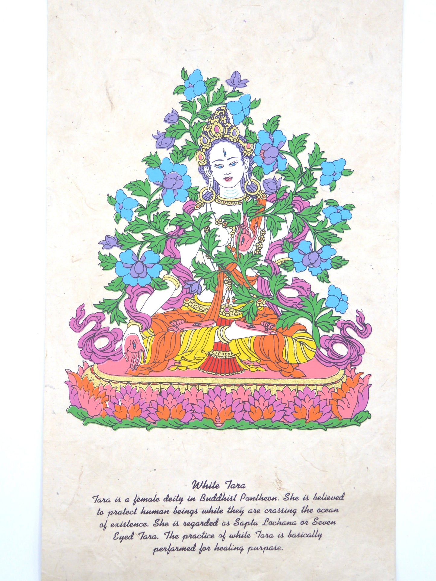Tibetan Buddhism Wall Hanging 'White Tara'.