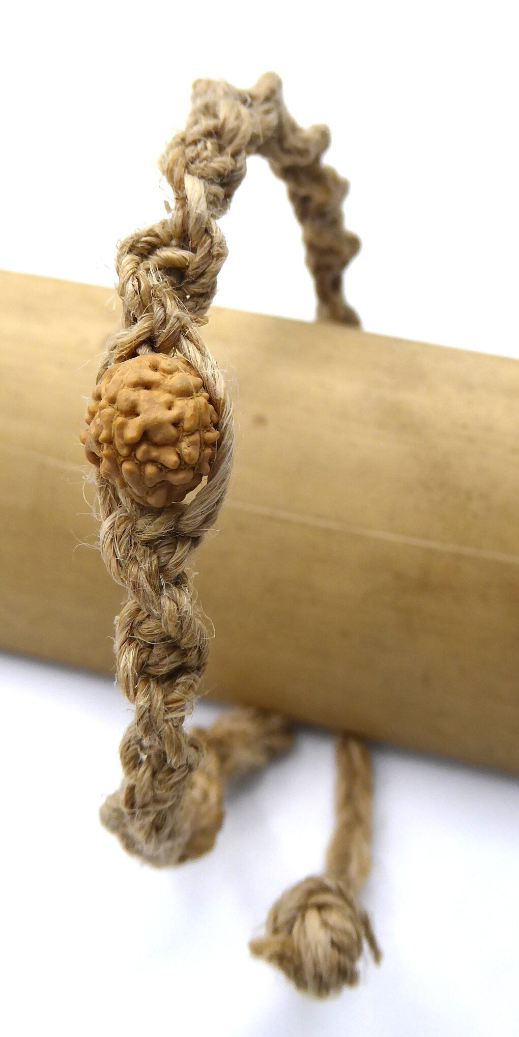 Natural Hemp Rudraksha (Elaeocarpus) Bracelet