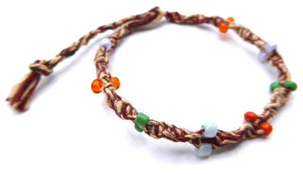 Beaded Linen Bracelet, pack of three.