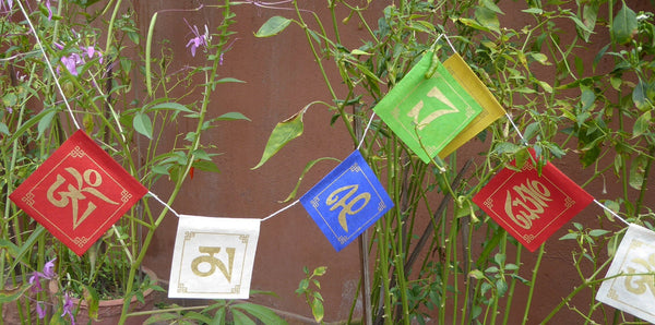 Lokta Paper Prayer Flags, Om Mani Padme Hum.