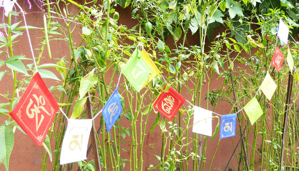 Lokta Paper Prayer Flags, Om Mani Padme Hum.