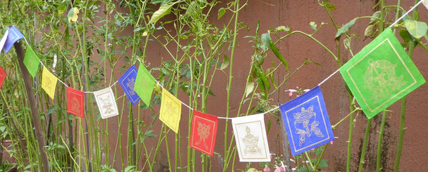 Lokta Paper Prayer Flags, 8 Auspicious Symbols (Ashtamangala)