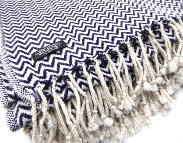 Cashmere blanket, Black and White Chevrons