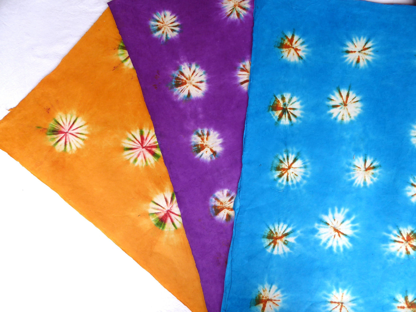 Tie-Dye Handmade Lokta Paper.  80GSM