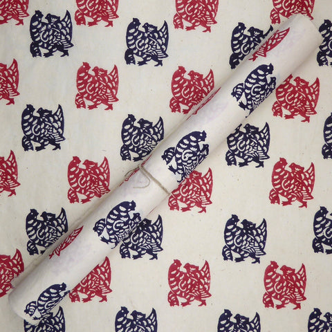 Chickens Block Printed on Lokta Paper, Handmade, Tree Free & Sustainable