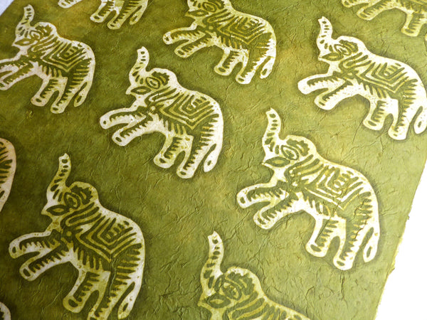 Elephant Batik Lokta Paper; Handmade in the Himalayas, Tree Free & Sustainable