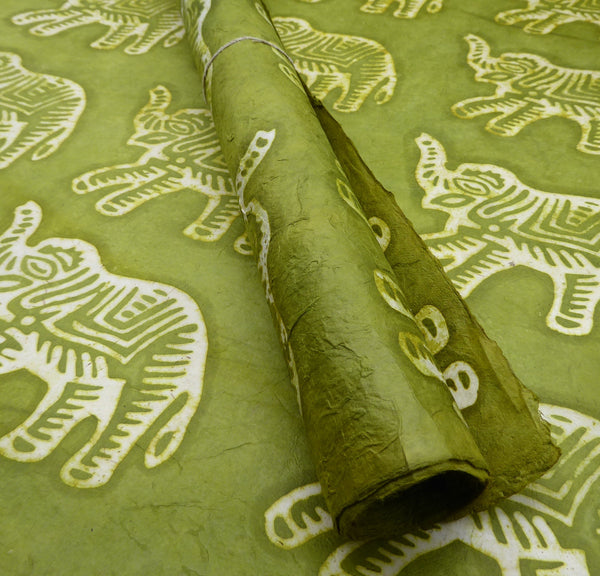 Elephant Batik Lokta Paper; Handmade in the Himalayas, Tree Free & Sustainable