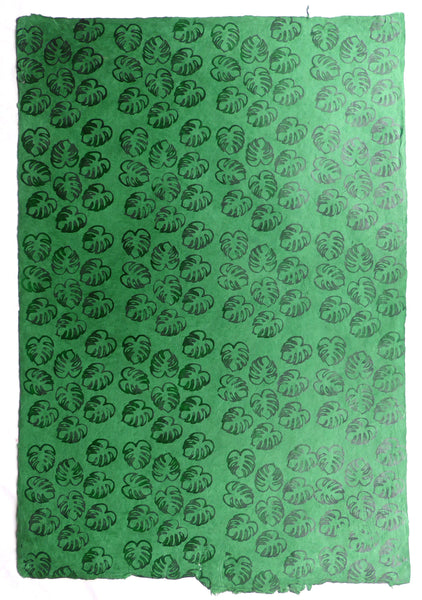 Monstera Batik Lokta Paper; Handmade in the Himalayas, Tree Free & Sustainable