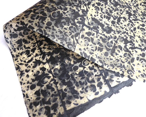 Vine Leaf Batik Lokta Paper; Handmade in the Himalayas, Tree Free & Sustainable
