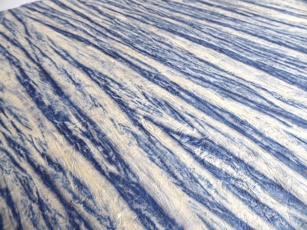Crushed Blue Vegetable Dyed Lokta Paper Handmade in the Himalayas. Tree Free & Sustainable