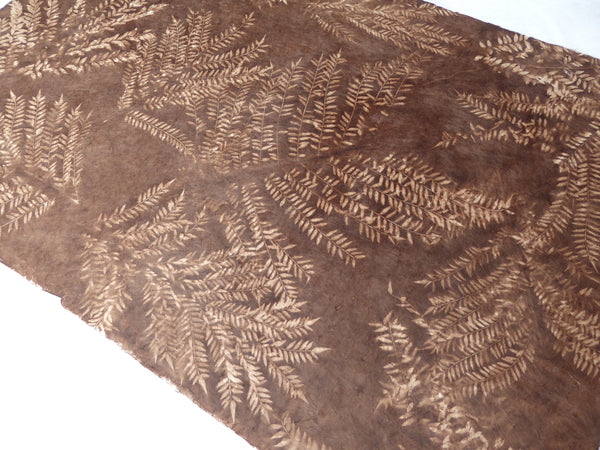 Solar Leaf Print on Vegetable Dyed Lokta Paper; Handmade in the Himalayas. Tree Free & Sustainable
