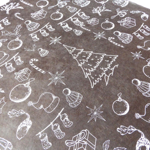 Christmas Decorations Lokta Paper, Handmade in the Himalayas; Black