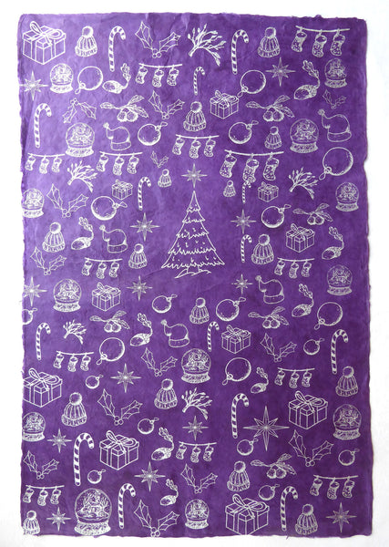 Christmas Decorations Lokta Paper, Handmade in the Himalayas. 60-80GSM.