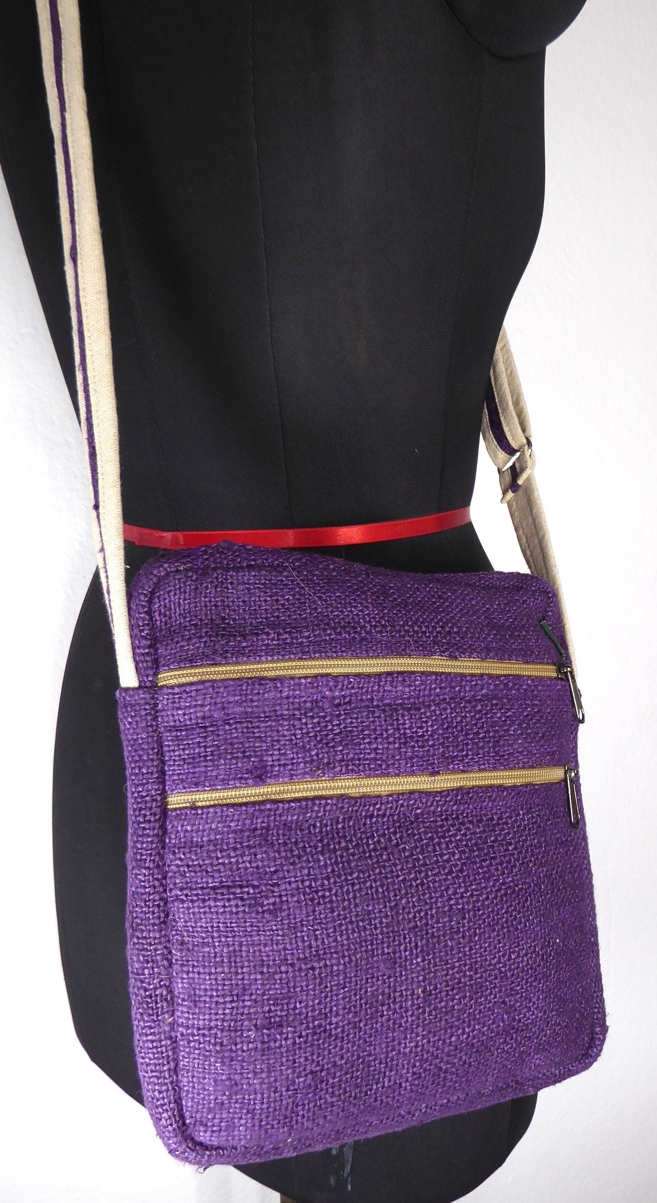Wild Nepali Hemp 'Tenzing' Crossbody Bag  (Purple)