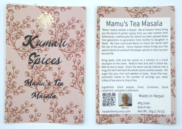 Mamu's Tea Masala. (Chai Masala) Made in the Nepali Himalayas with love.