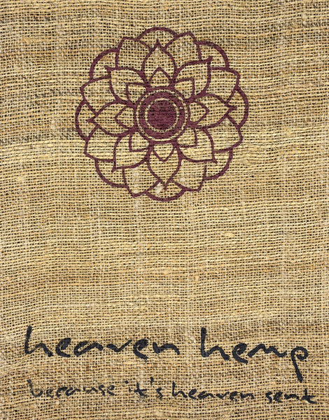 Bajura Hemp Tote Bag. Handprinted  (flower)