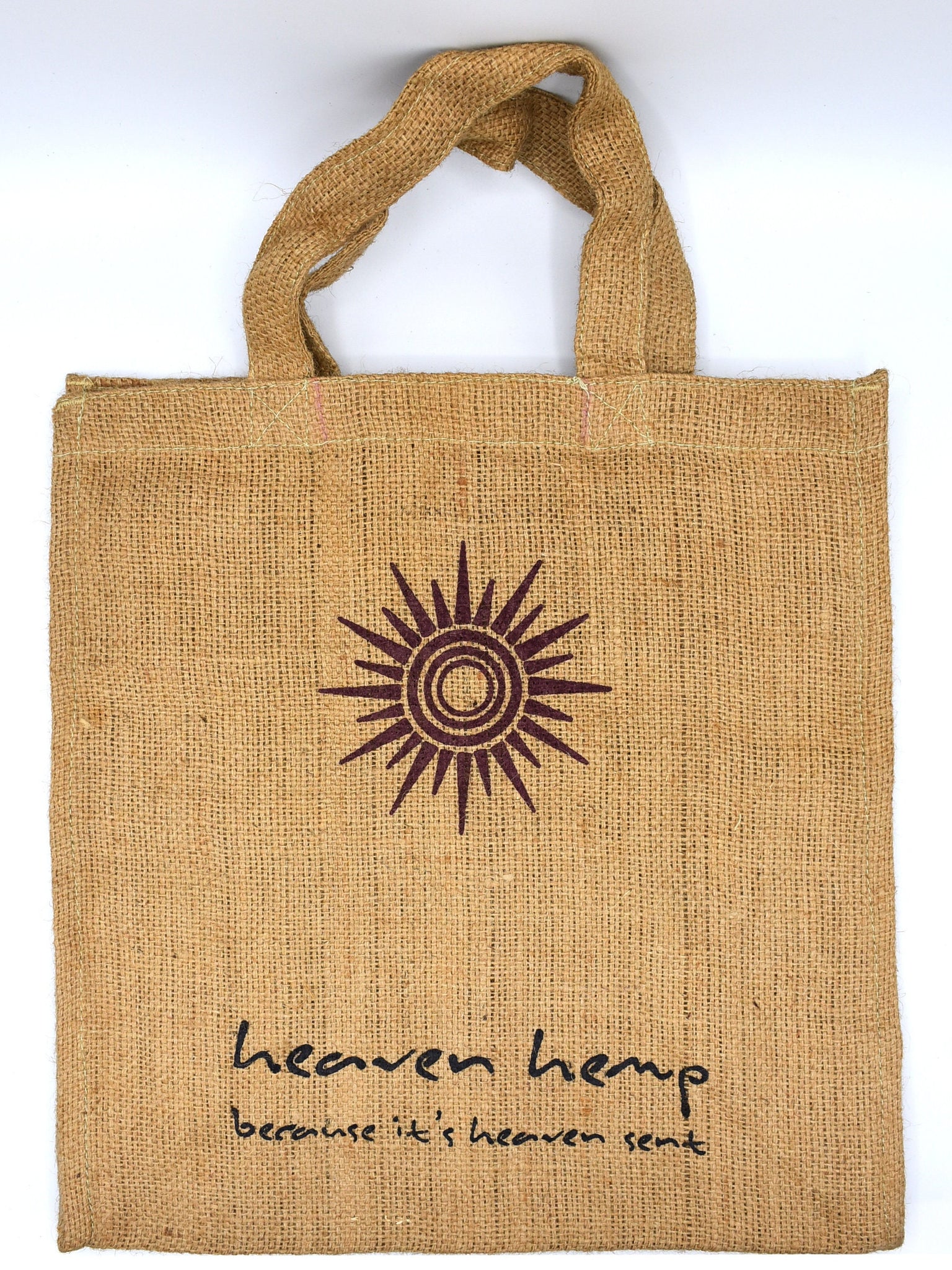 100% Jute Tote Bag, Handprinted