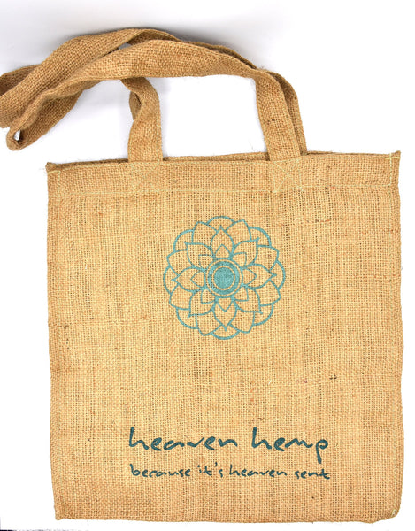 100% Jute Tote Bag, Handprinted